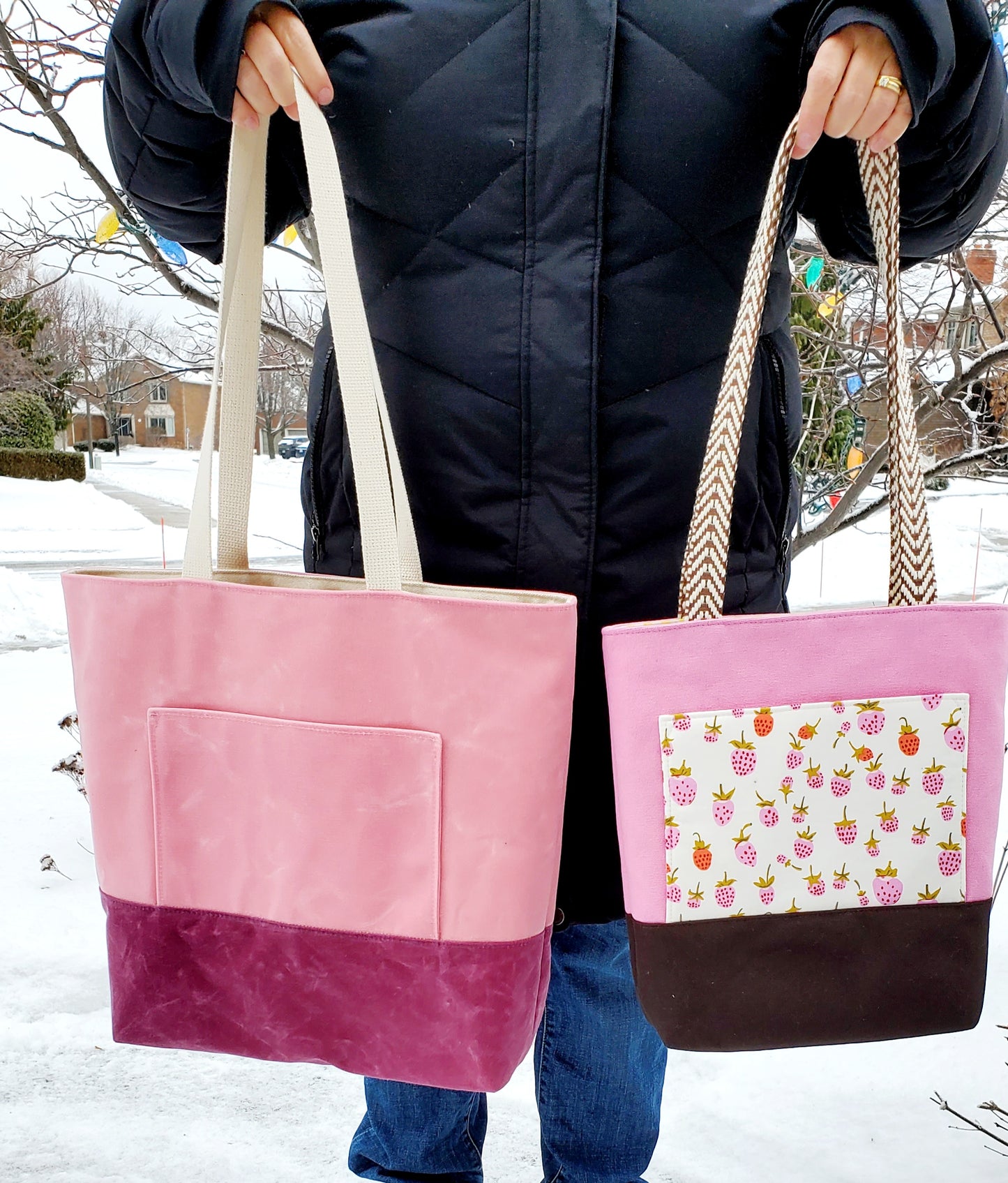 Fundamental Tote Bag sewing pattern, 3 styles, 2 sizes