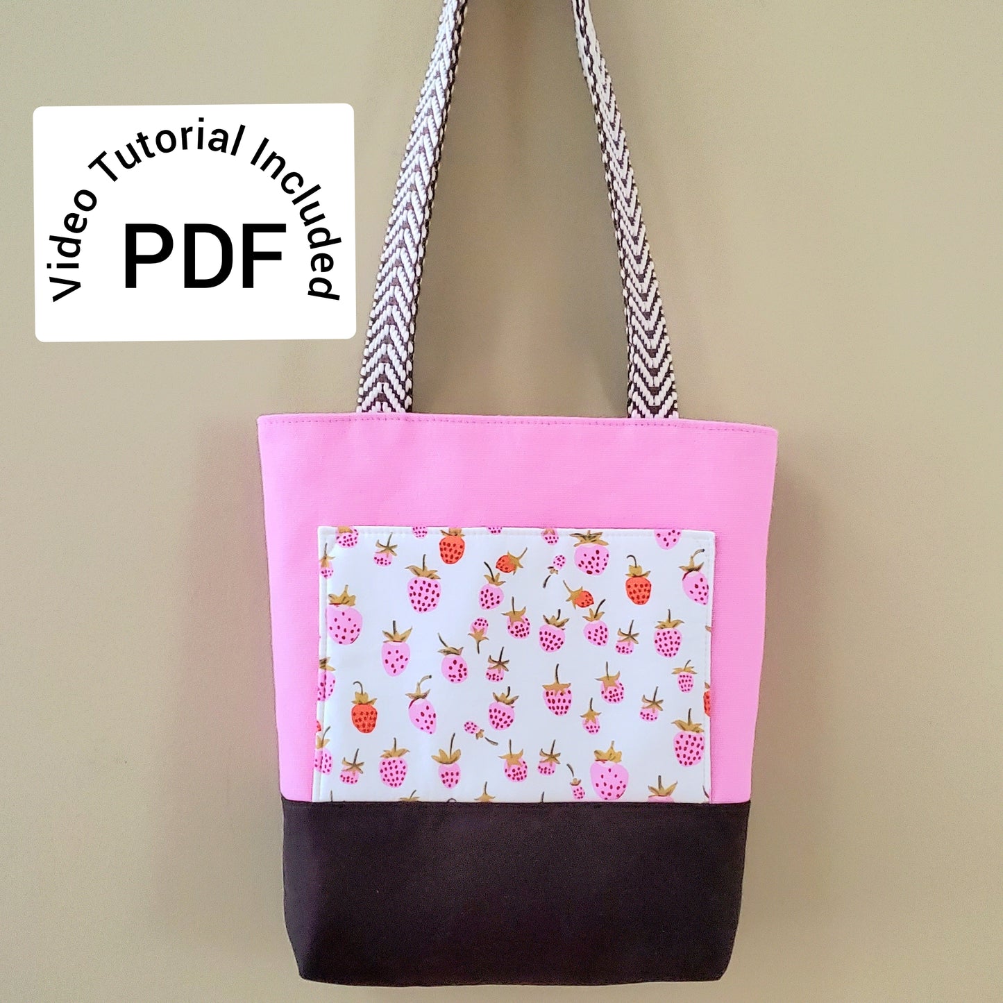 Fundamental Tote Bag sewing pattern, 3 styles, 2 sizes