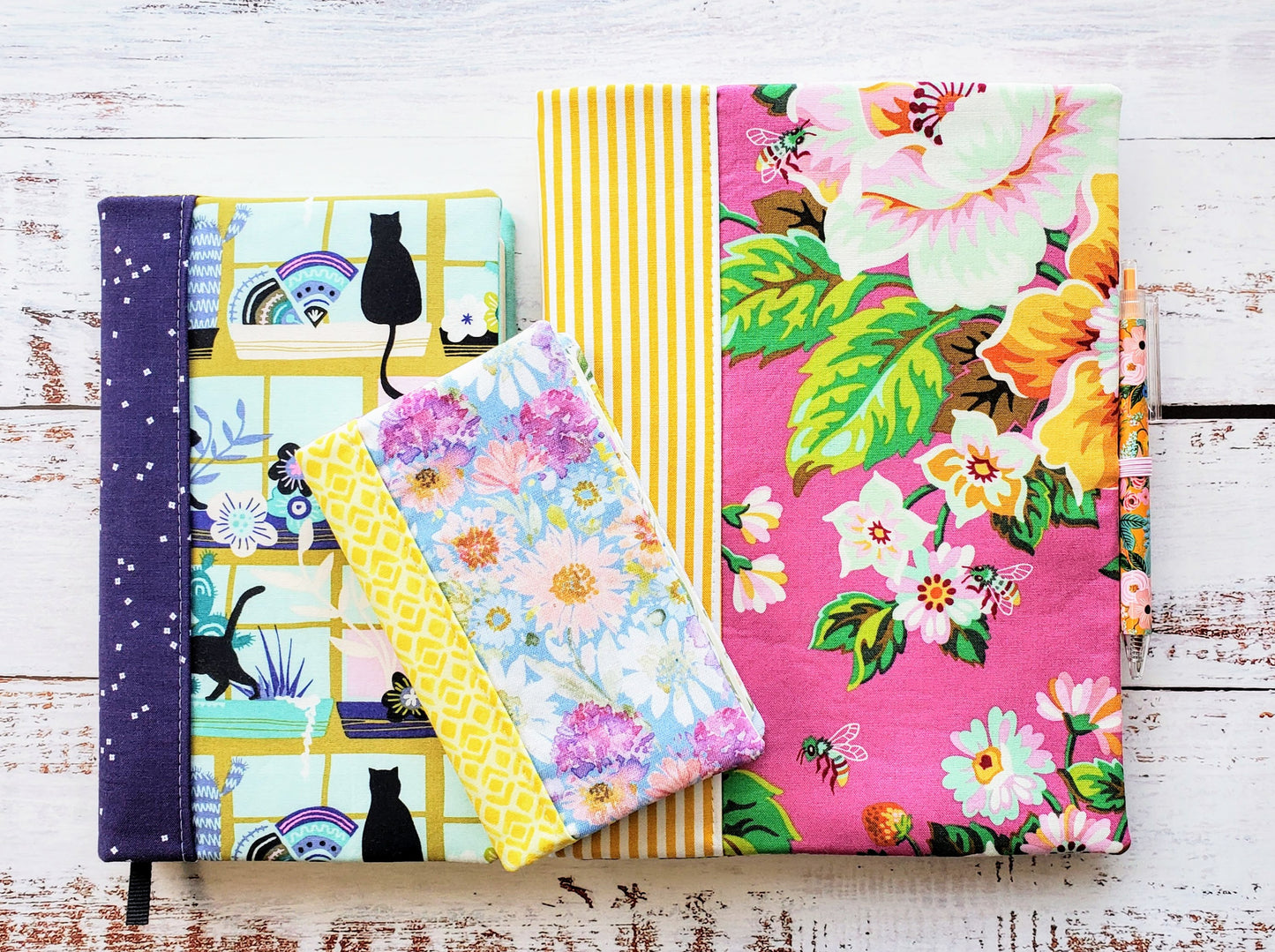 Anais Book Cover, 3 sizes and custom size, Beginner-friendly sewing pattern