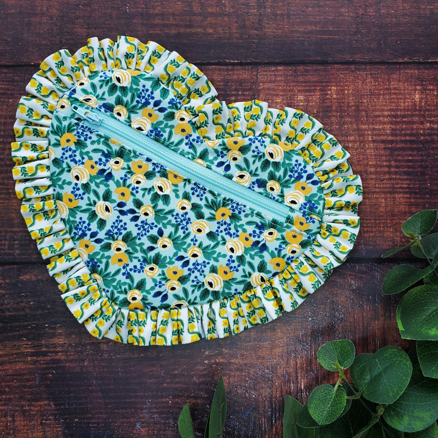 Ruffle Heart Zipper Pouch Sewing Pattern