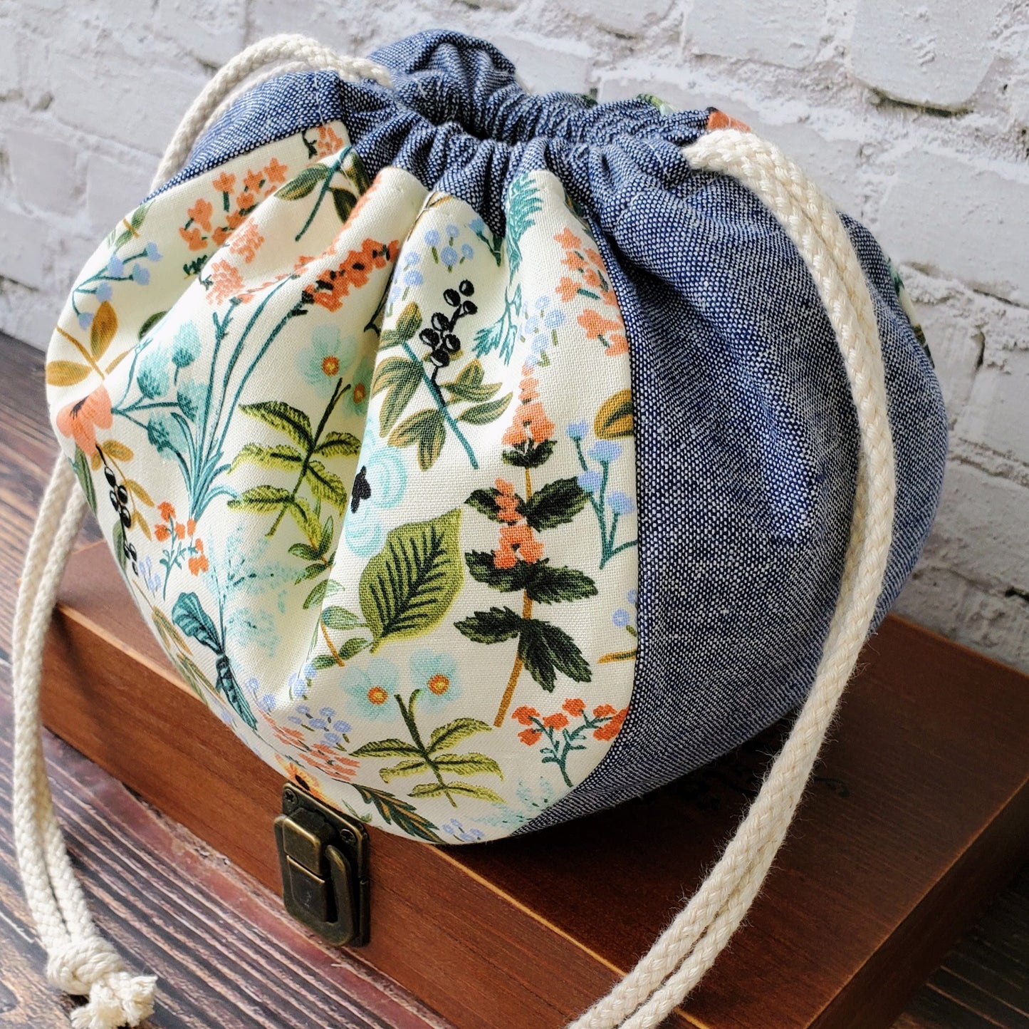 Saori Drawstring Pouch PDF sewing pattern + video tutorial: 3 sizes