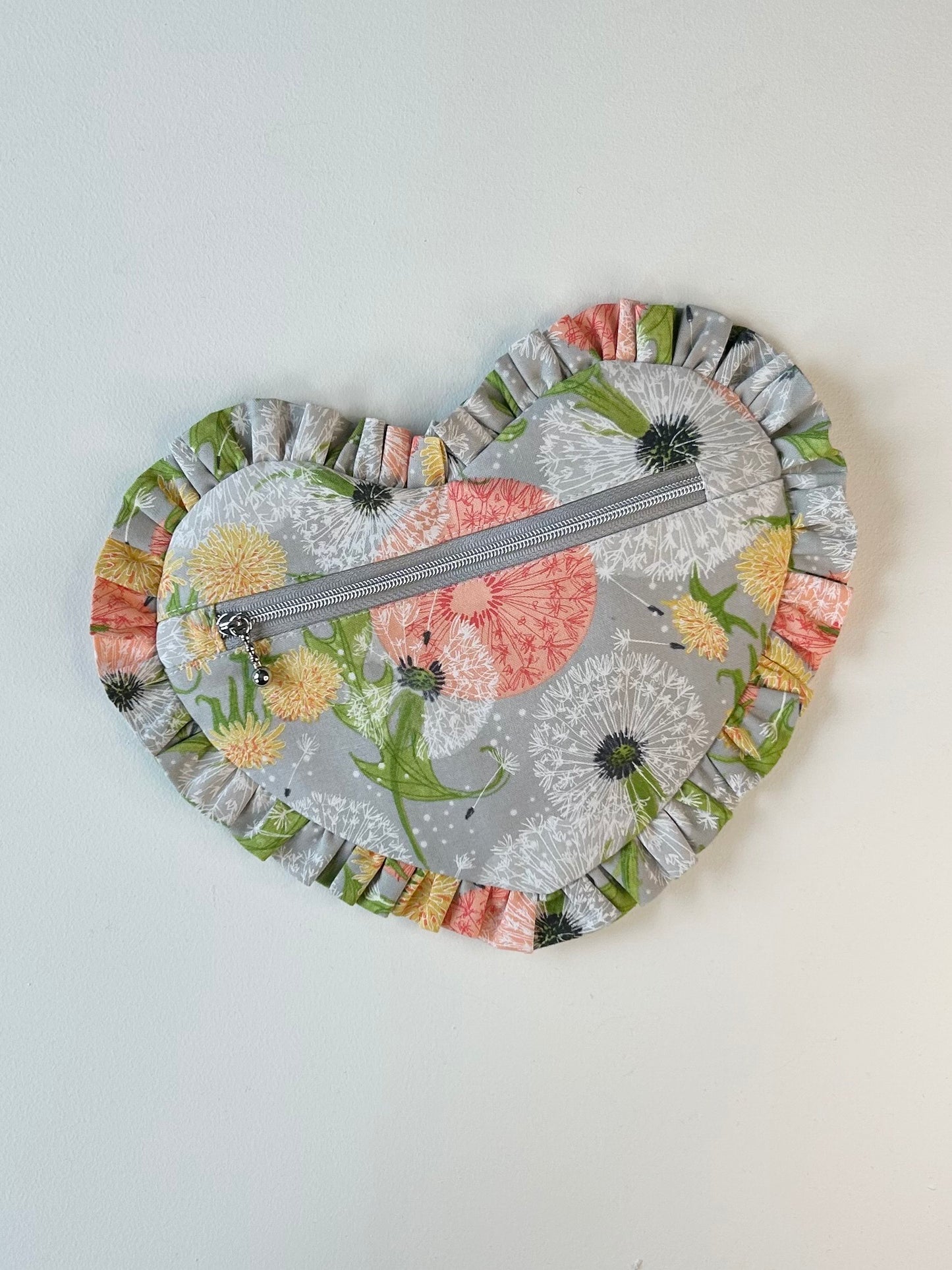 Ruffle Heart Zipper Pouch Sewing Pattern