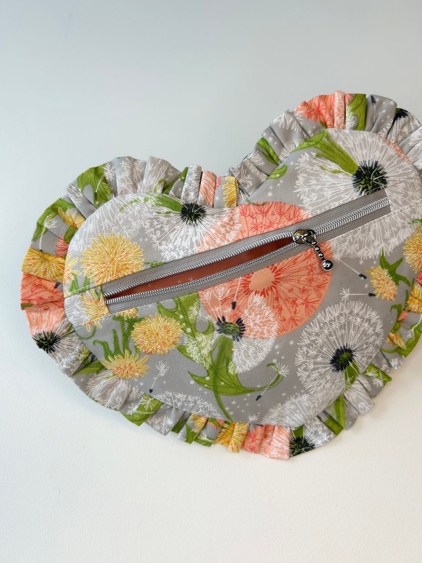 Ruffle Heart Zipper Pouch Sewing Pattern