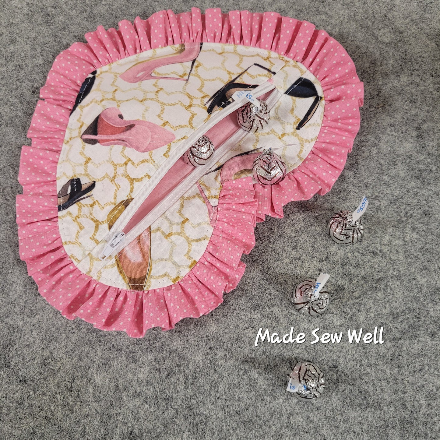 Ruffle Heart Zipper Pouch Sewing Pattern