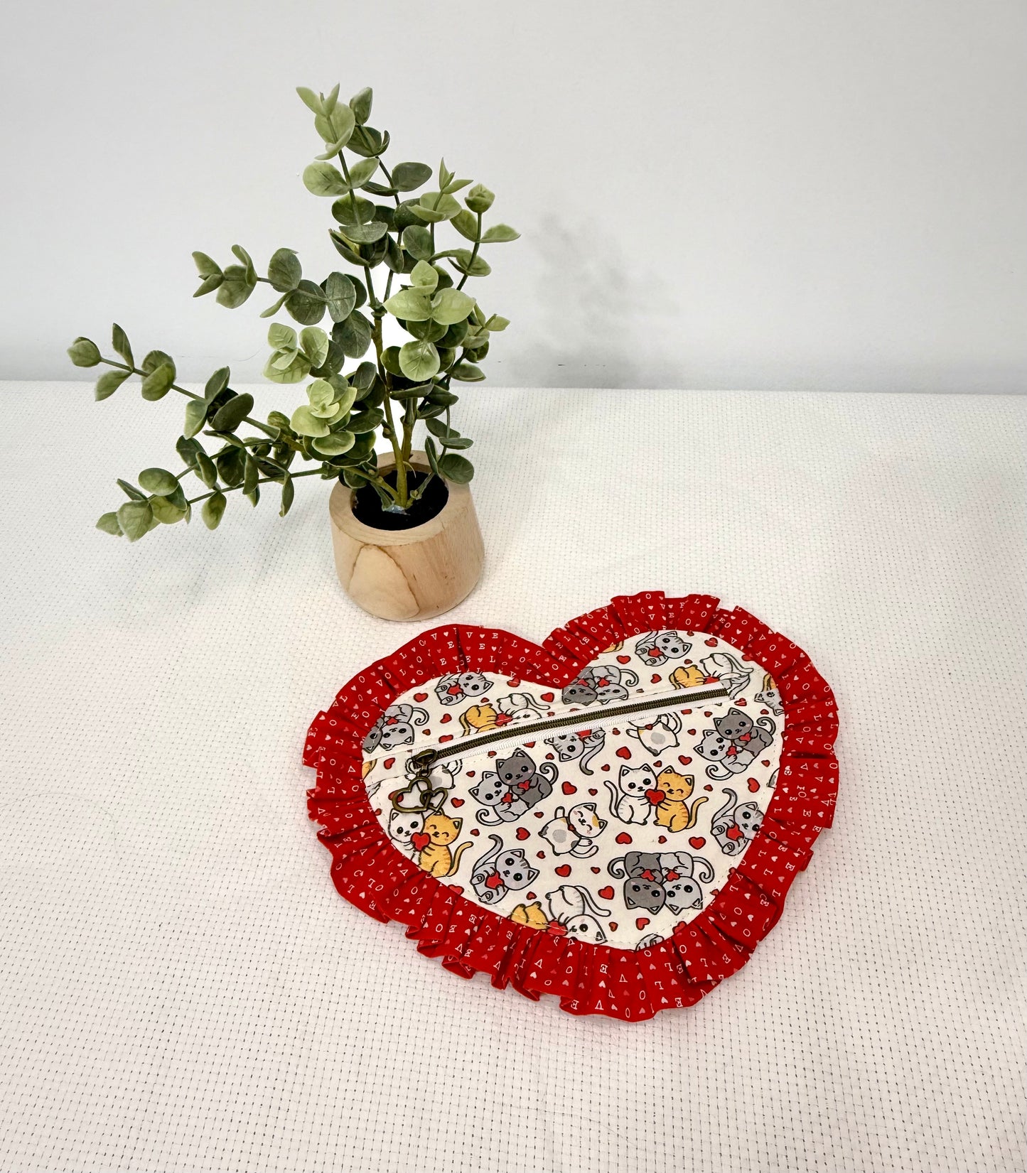 Ruffle Heart Zipper Pouch Sewing Pattern