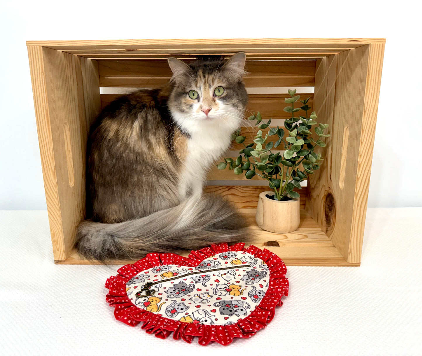 Ruffle Heart Zipper Pouch Sewing Pattern