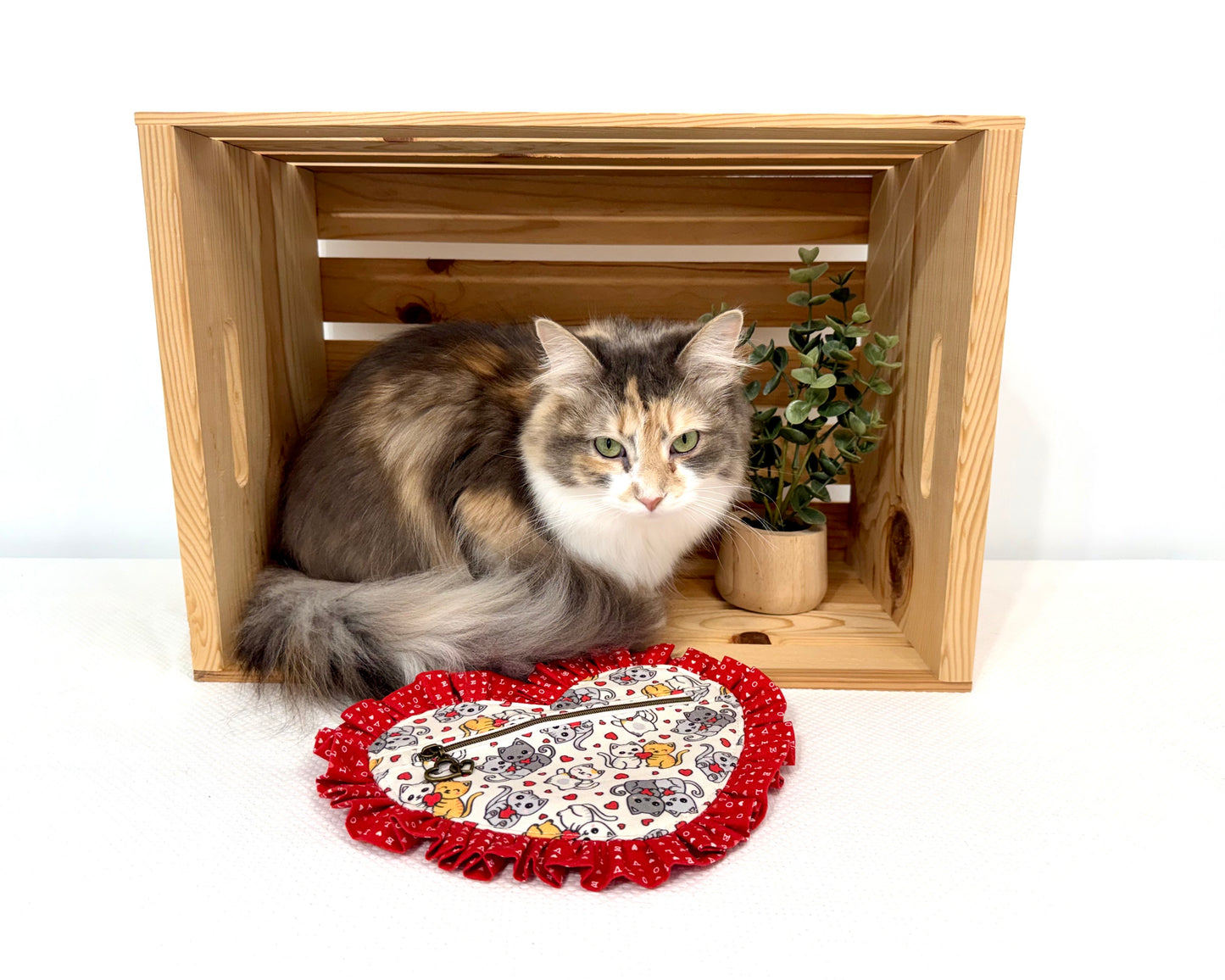 Ruffle Heart Zipper Pouch Sewing Pattern