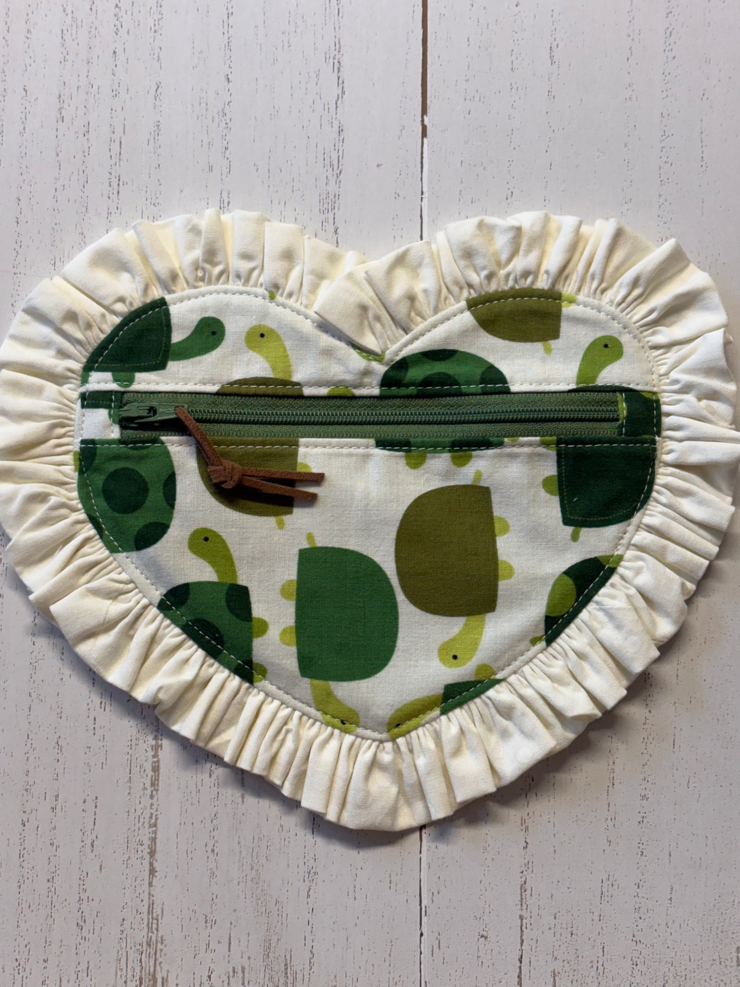 Ruffle Heart Zipper Pouch Sewing Pattern