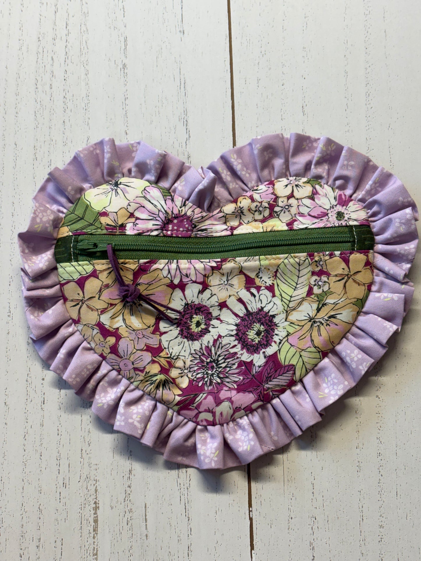 Ruffle Heart Zipper Pouch Sewing Pattern