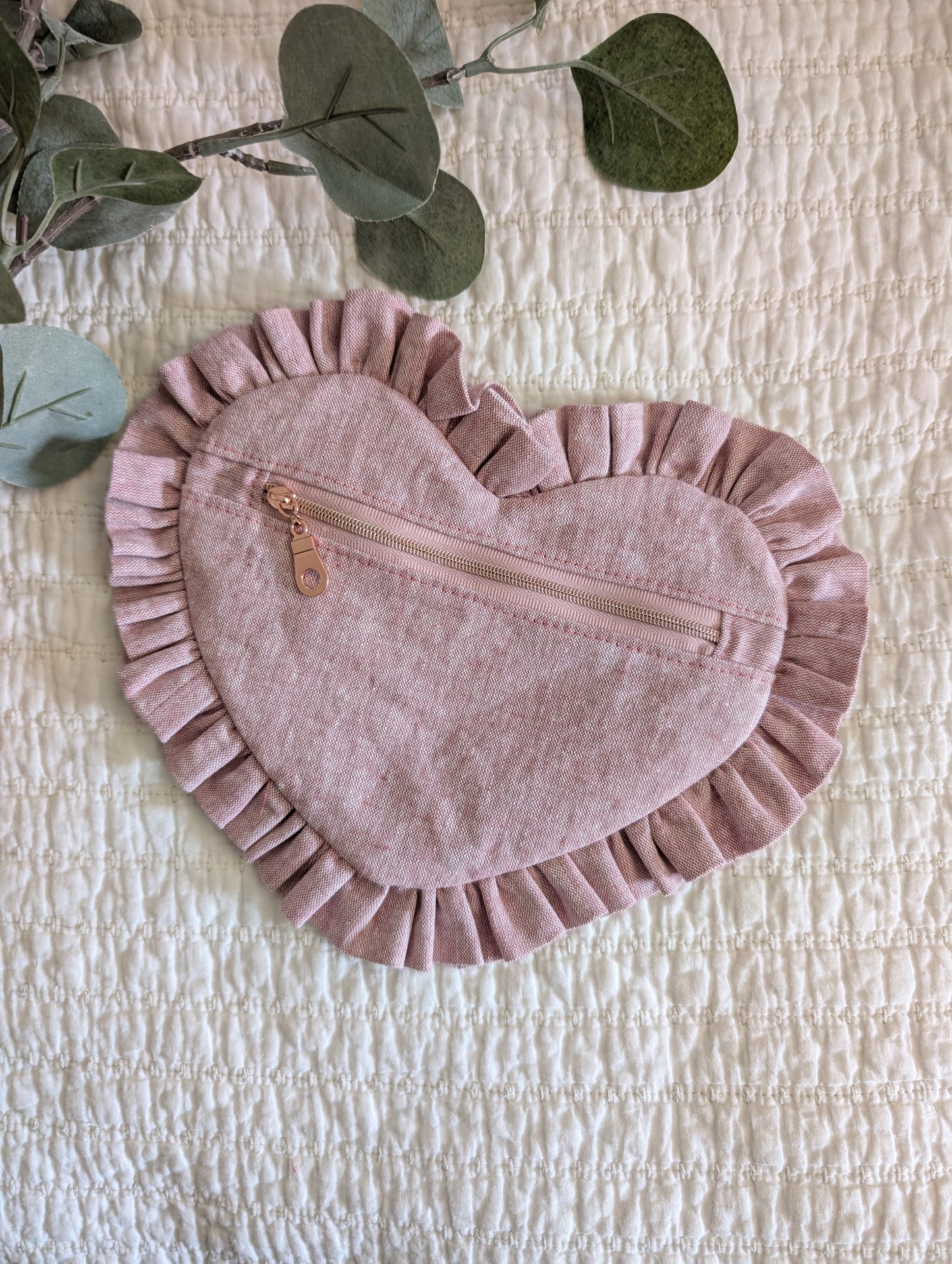 Ruffle Heart Zipper Pouch Sewing Pattern