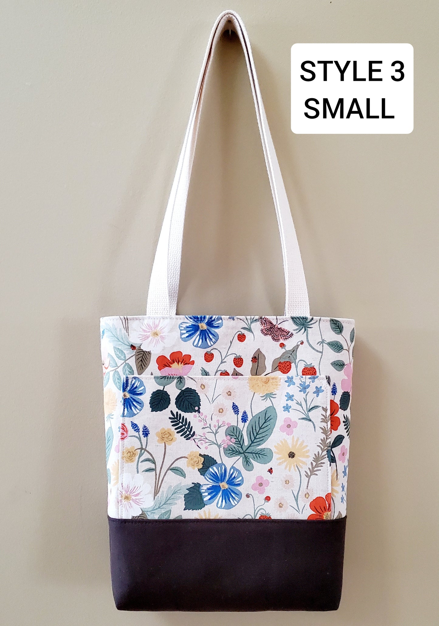 Fundamental Tote Bag sewing pattern, 3 styles, 2 sizes