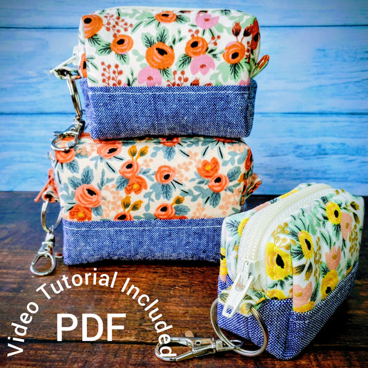 Mini Bilby Pouch PDF Sewing Pattern with video tutorial, 3 sizes