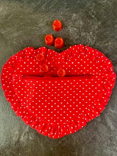 Ruffle Heart Zipper Pouch Sewing Pattern