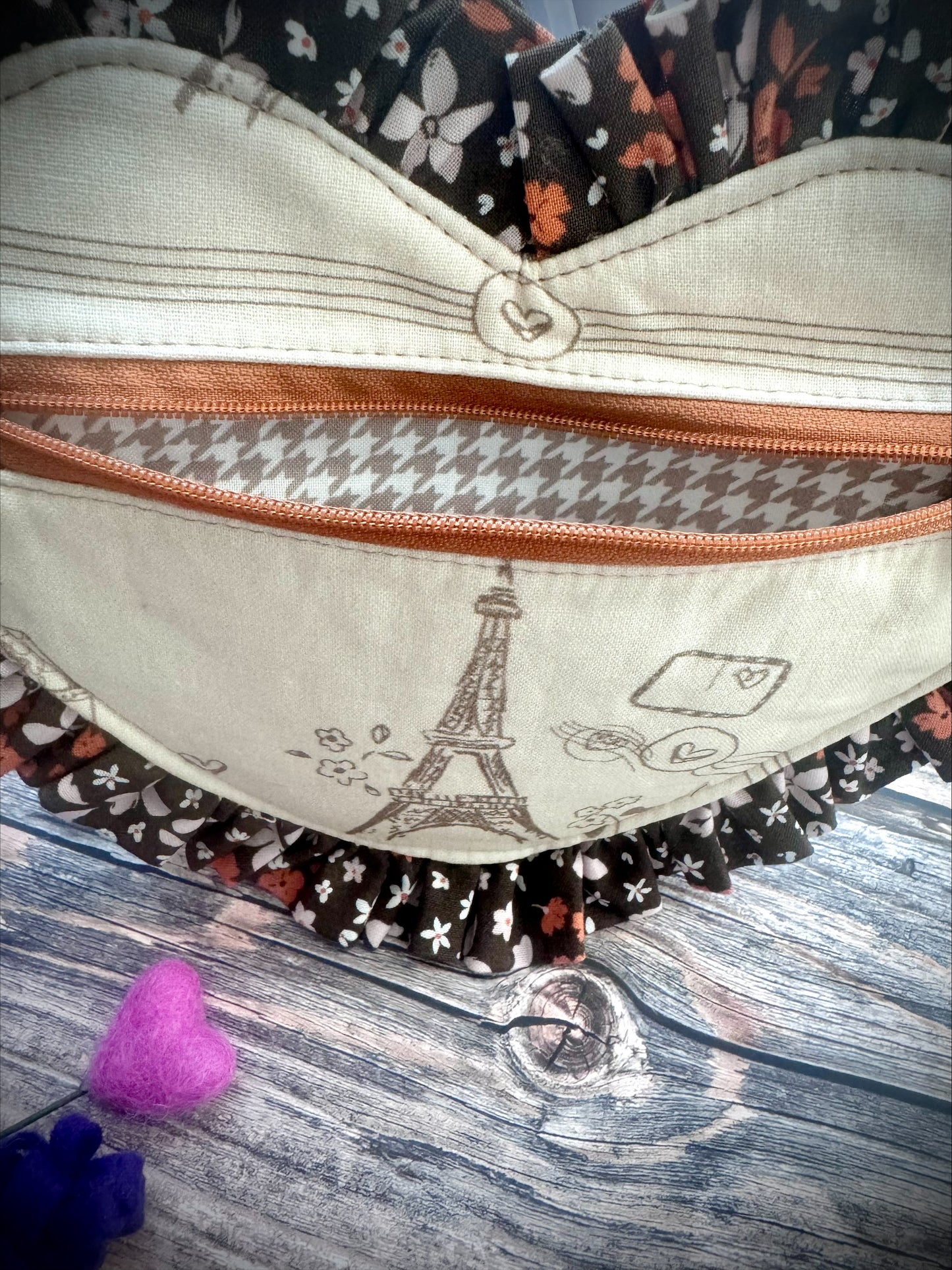 Ruffle Heart Zipper Pouch Sewing Pattern