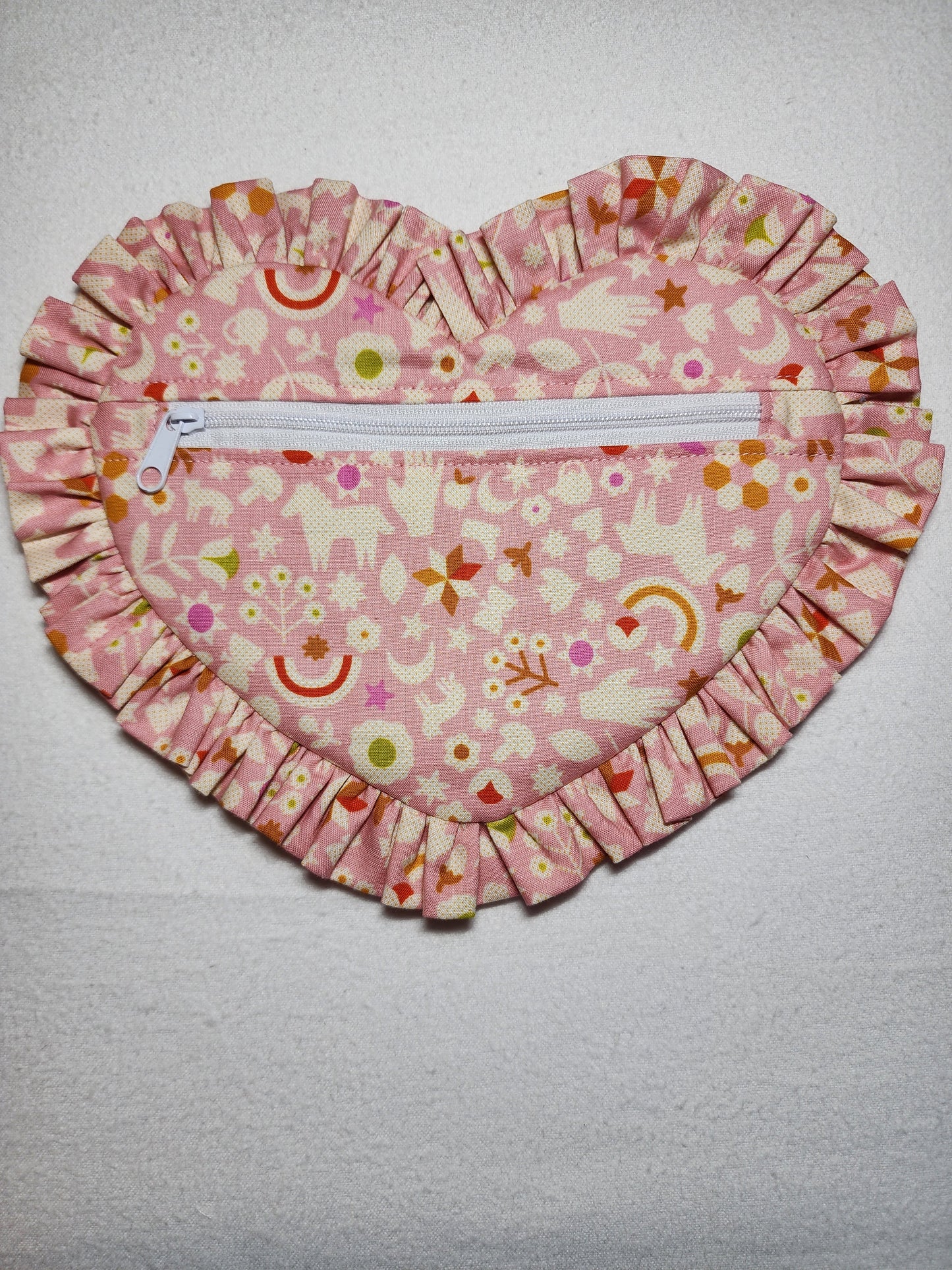 Ruffle Heart Zipper Pouch Sewing Pattern