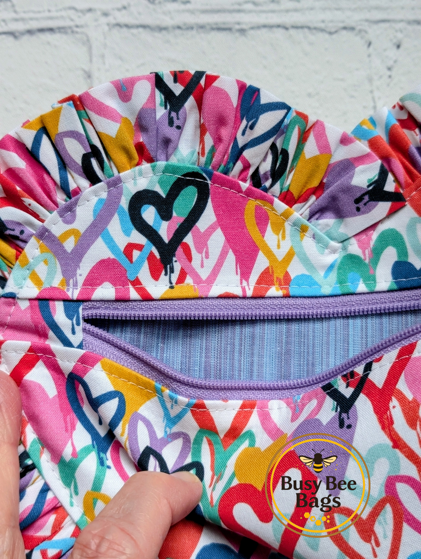 Ruffle Heart Zipper Pouch Sewing Pattern