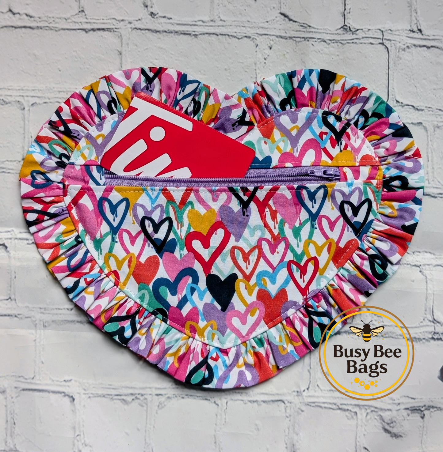 Ruffle Heart Zipper Pouch Sewing Pattern