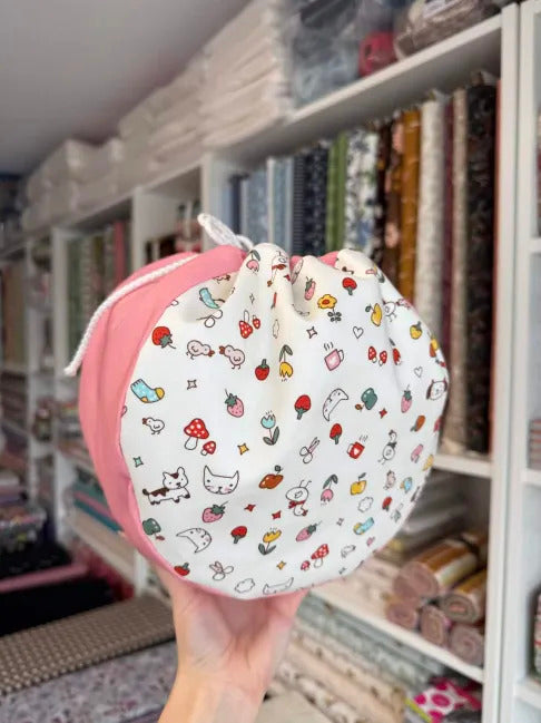 Saori Drawstring Pouch PDF sewing pattern + video tutorial: 3 sizes